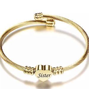 Customize Mom Heart Charm Bracelets New Stainless Steel Cuff  Bracelet Bangle